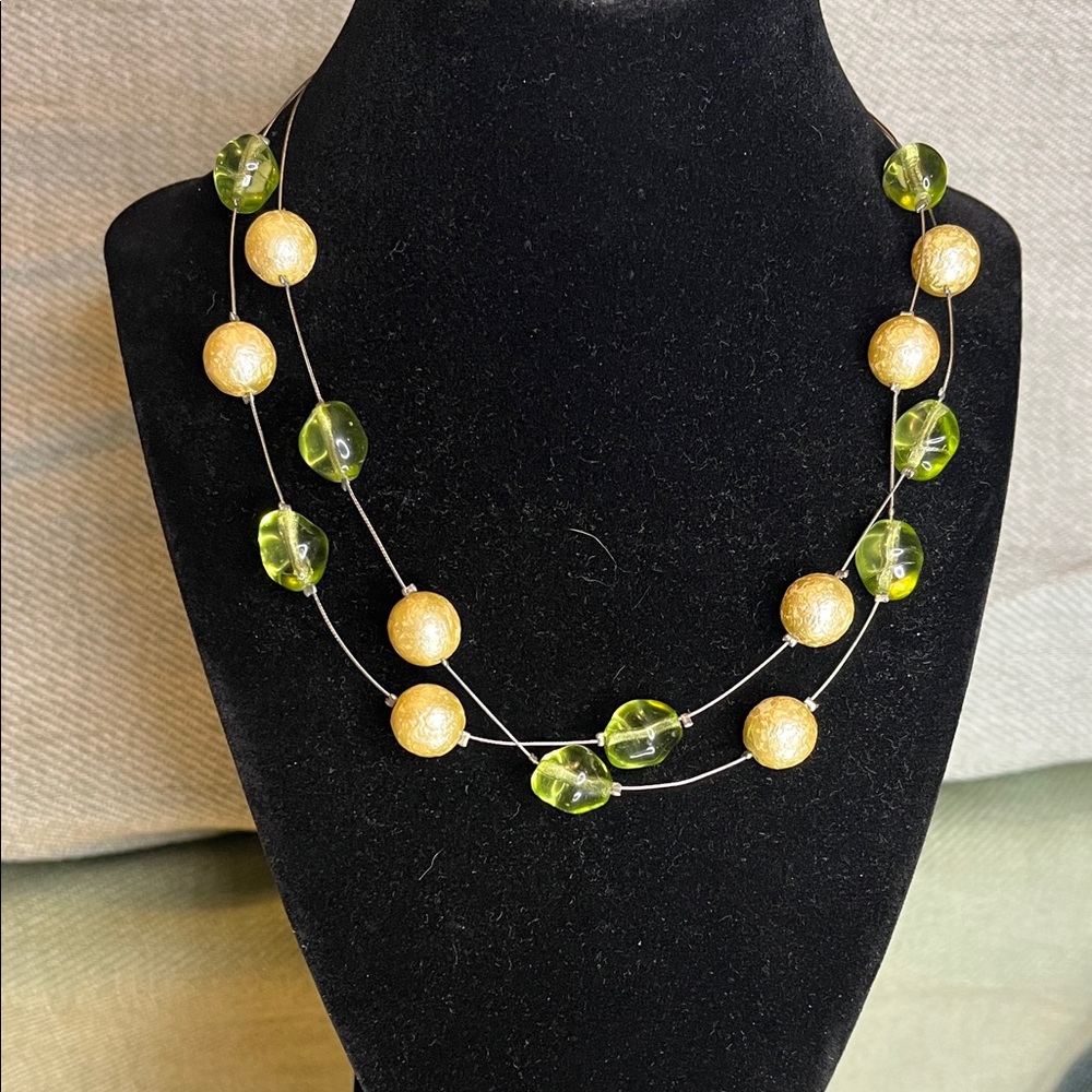 Top Frog Designs Double Strand Floating Necklace